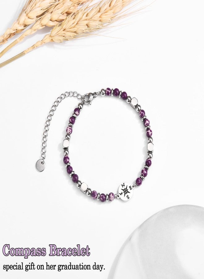FIEEFX Master Degree Graduation Gifts for Her Women Graduation Gifts Class of 2025 Compass Bracelet Jewelry with Graduation Card for Her Women Daughter Granddaughter Niece Friends - Image 3